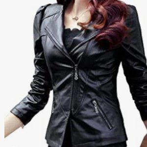 Black Faux Leather Jacket Size Small